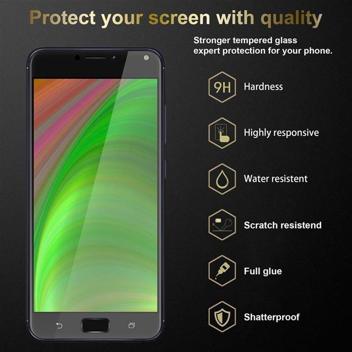 Thumbnail - Cadorabo Vollbild Displayschutzglas (3 Stück, Asus Zenfone 4 Max), Smartphone Schutzfolie, Schwarz