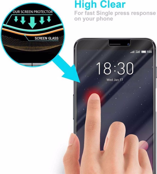 Actual product image Cadorabo display protection glass (1 Piece, Meizu M6s)