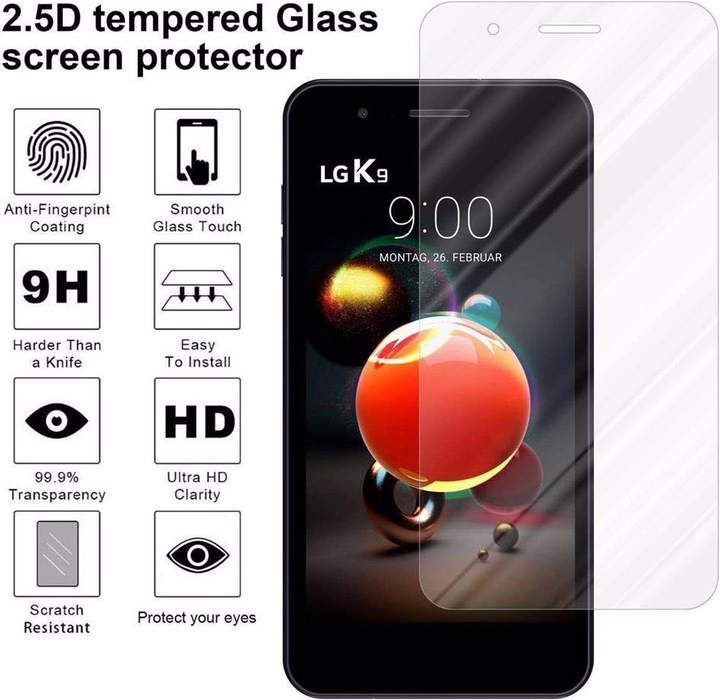 Produktbild Cadorabo Displayschutzglas (1 Stück, LG K9)
