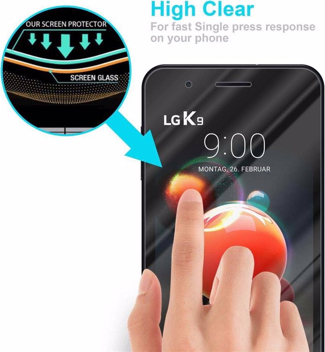 Produktbild Cadorabo Displayschutzglas (1 Stück, LG K9)