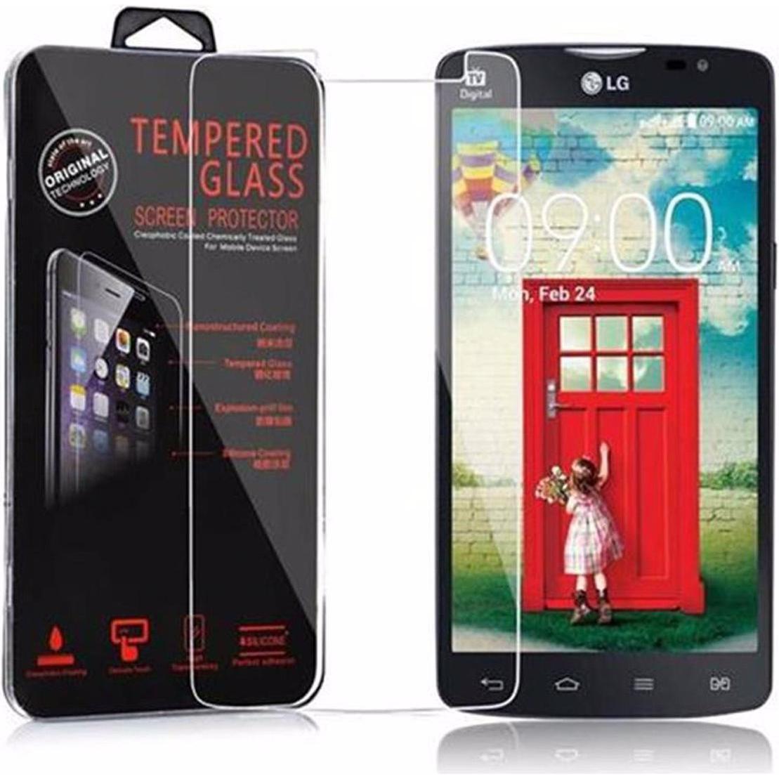 Cadorabo Displayschutzglas (1 Stück, LG L80), Smartphone Schutzfolie, Transparent