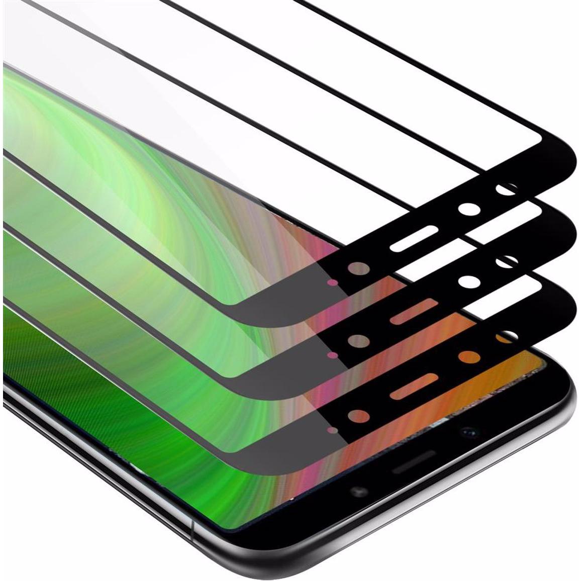 Cadorabo Vollbild Displayschutzglas (3 Stück, Xiaomi Mi 6X, Xiaomi Mi A2 Lite?), Smartphone Schutzfolie, Schwarz