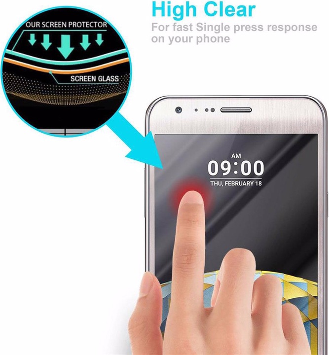 Actual product image Cadorabo display protection glass (1 Piece, LG X Cam)