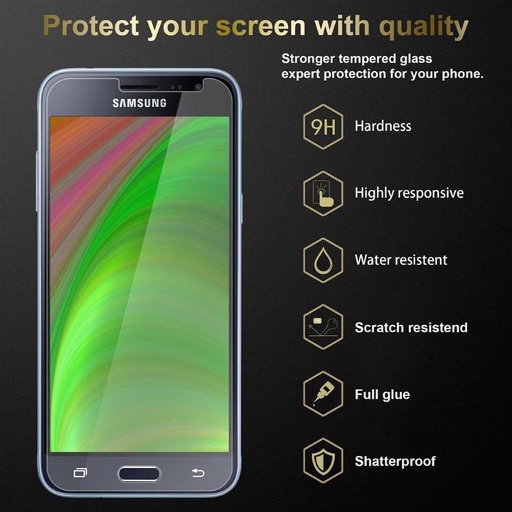 Produktbild Cadorabo Displayschutzglas (3 Stück, Samsung Galaxy J3 (2016))