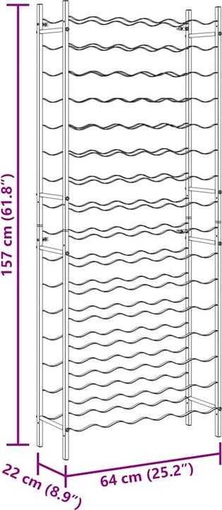 Actual product image vidaXL Weinregal (64 x 22 x 157 cm, 96 Fl.)