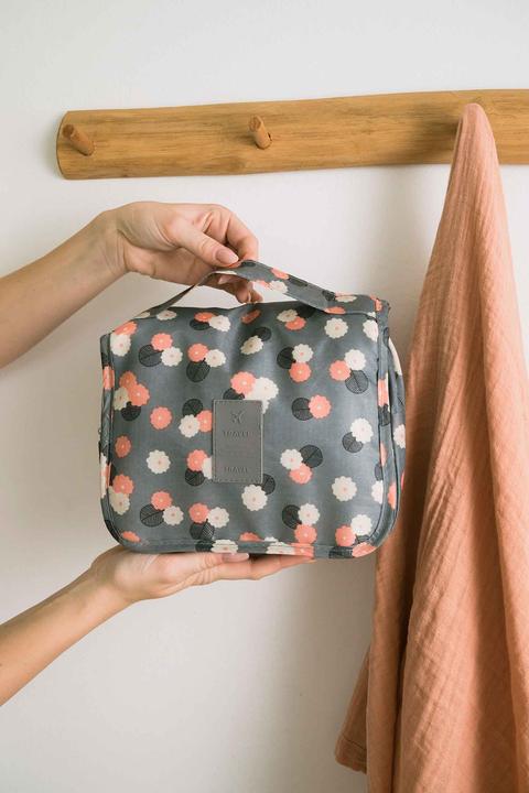 Immagine prodotto Noya Faltbare Reise Kulturtasche, Waschbeutel mit Trageschlaufe & Haken, Blumen (1 l)