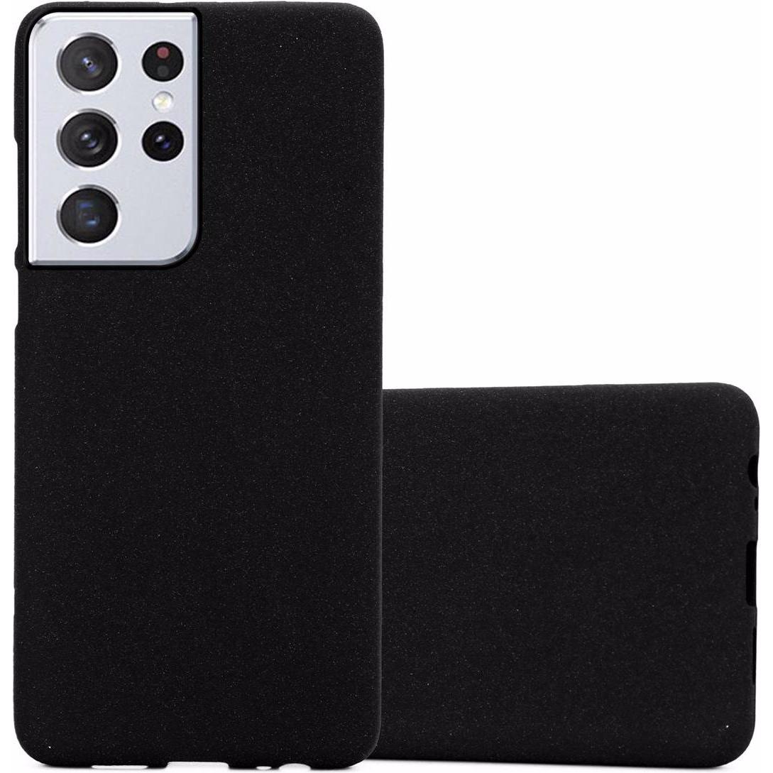 Cadorabo TPU Frosted Cover (Samsung Galaxy S21 Ultra), Smartphone Hülle, Schwarz