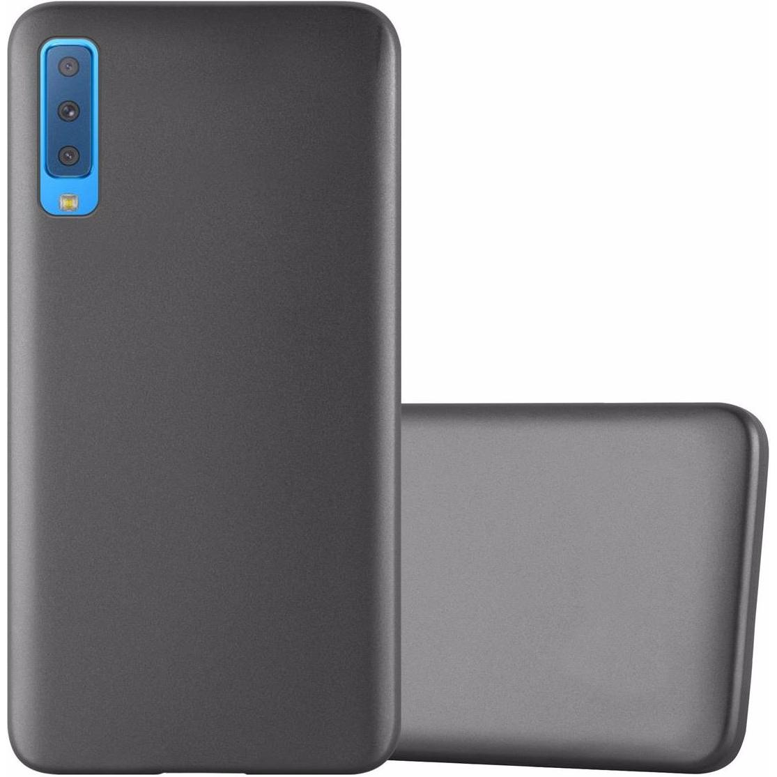 Cadorabo TPU Matt Metallic Cover (Samsung Galaxy A7 (2018)), Smartphone Hülle, Grau