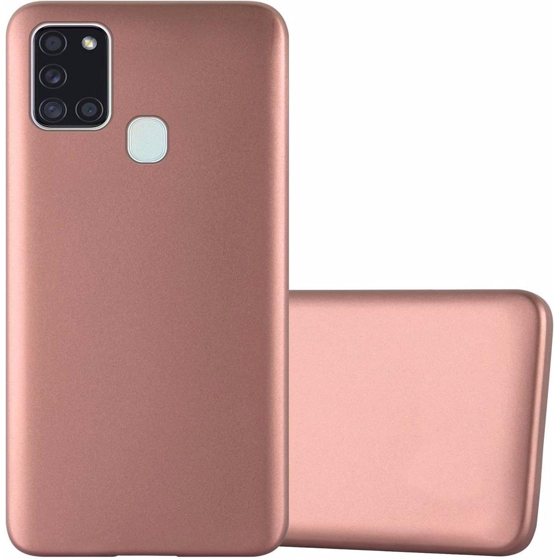 Cadorabo TPU Matt Metallic Cover (Samsung Galaxy A21s), Smartphone Hülle, Rosa