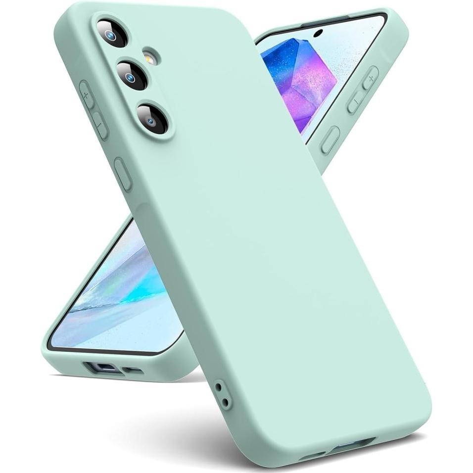 Screenguard Samsung Galaxy A55 5G Liquid Silicone Case Hülle (Samsung Galaxy A55), Smartphone Hülle, Türkis