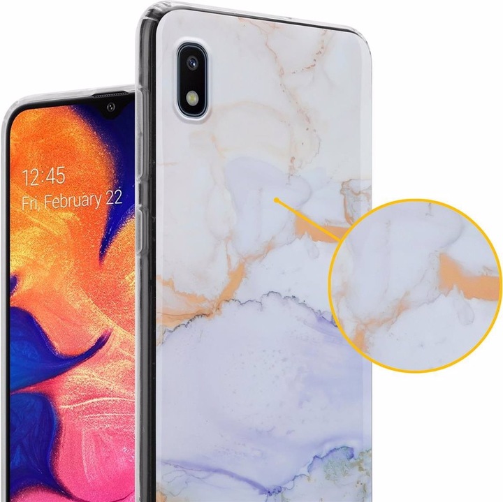 Produktbild Cadorabo IMD TPU Bunter Marmor Cover (Samsung Galaxy A10, HTC One M10)