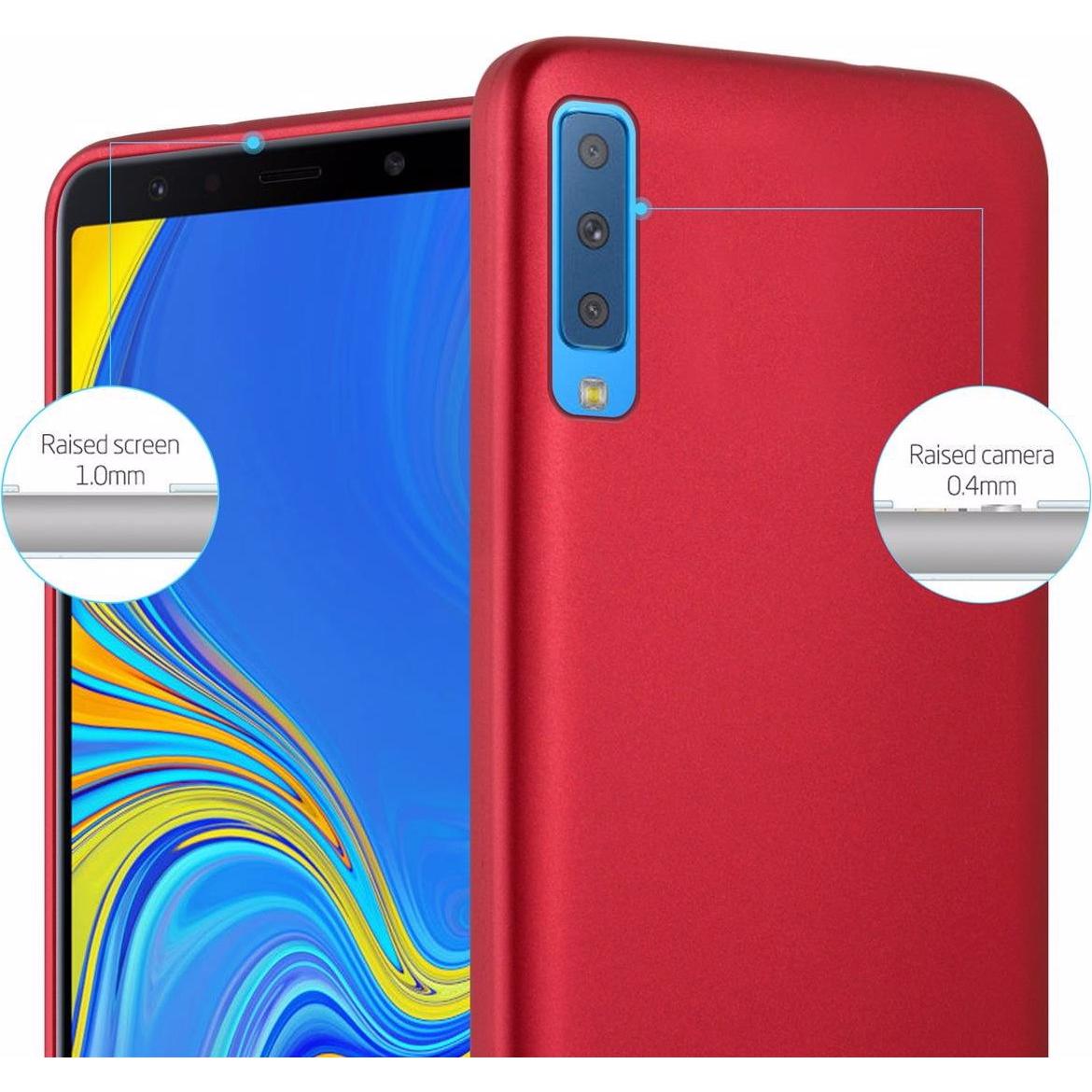 Thumbnail - Cadorabo TPU Matt Metallic Cover (Samsung Galaxy A7 (2018)), Smartphone Hülle, Rot