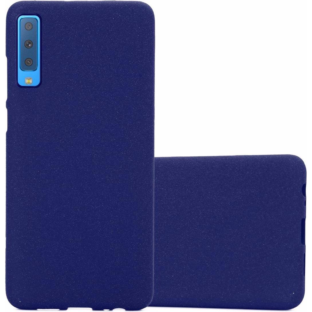 Cadorabo TPU Frosted Cover (Samsung Galaxy A7 (2018)), Smartphone Hülle, Blau