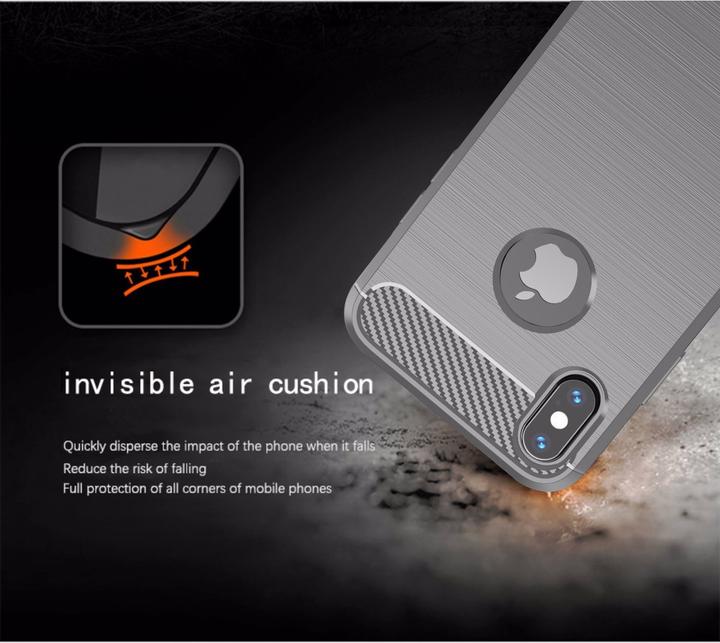 Actual product image Cadorabo TPU Ultra Slim carbon stainless steel Combi Cover (Apple iPhone XS Max)