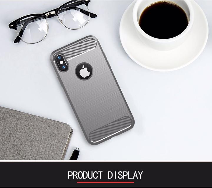 Actual product image Cadorabo TPU Ultra Slim carbon stainless steel Combi Cover (Apple iPhone XS Max)
