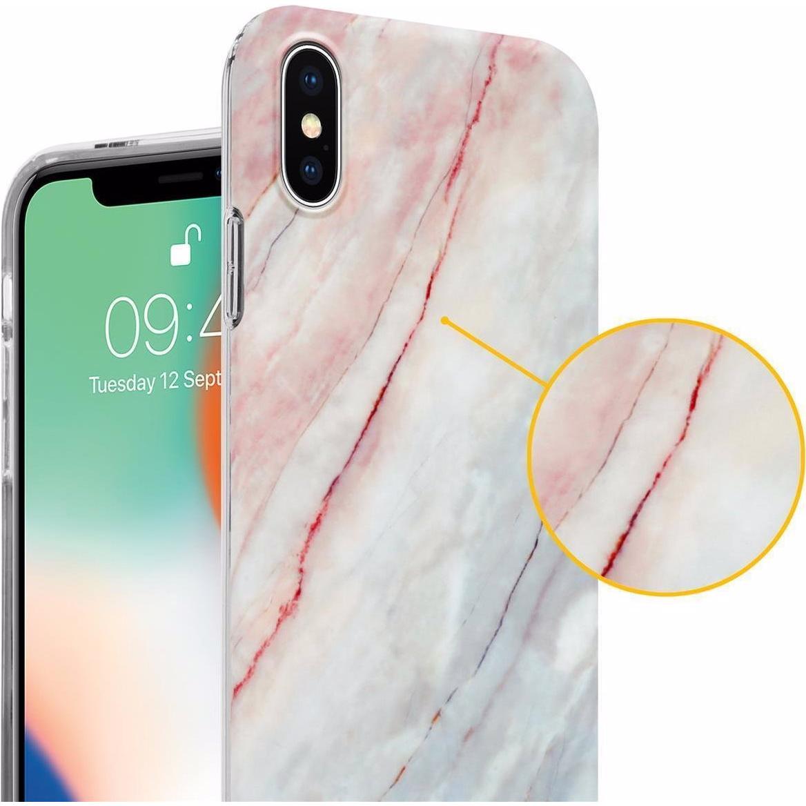 Thumbnail - Cadorabo IMD TPU Bunter Marmor Cover (Apple iPhone XS Max), Smartphone Hülle, Rosa