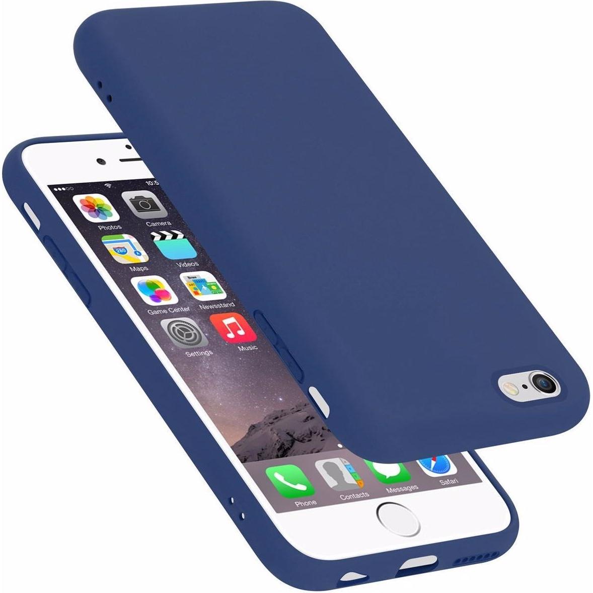 Cadorabo TPU Liquid Silicone Case Cover (Apple iPhone 6 Plus), Smartphone Hülle, Blau