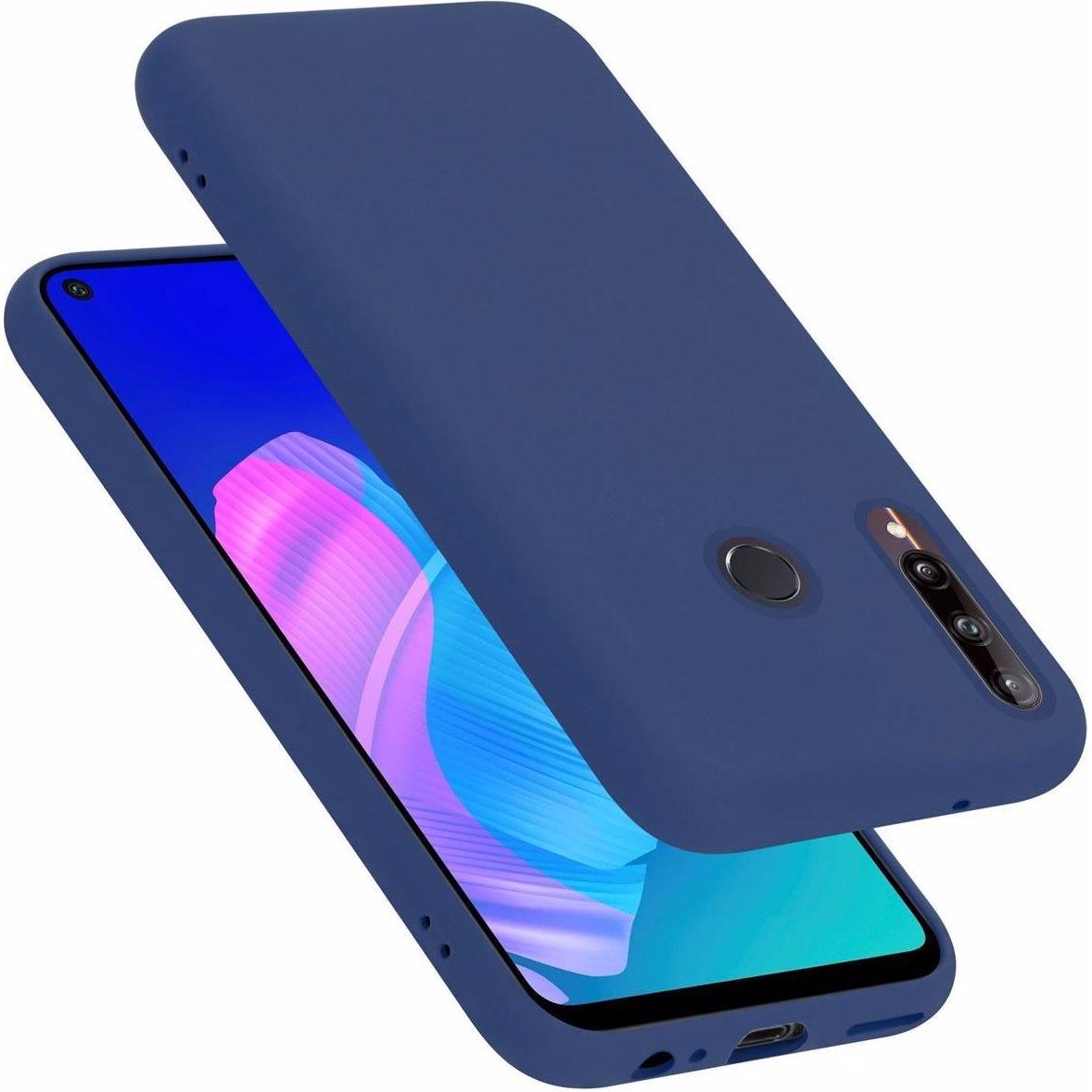 Cadorabo TPU Liquid Silicone Case Cover (Huawei P40 Lite E), Smartphone Hülle, Blau