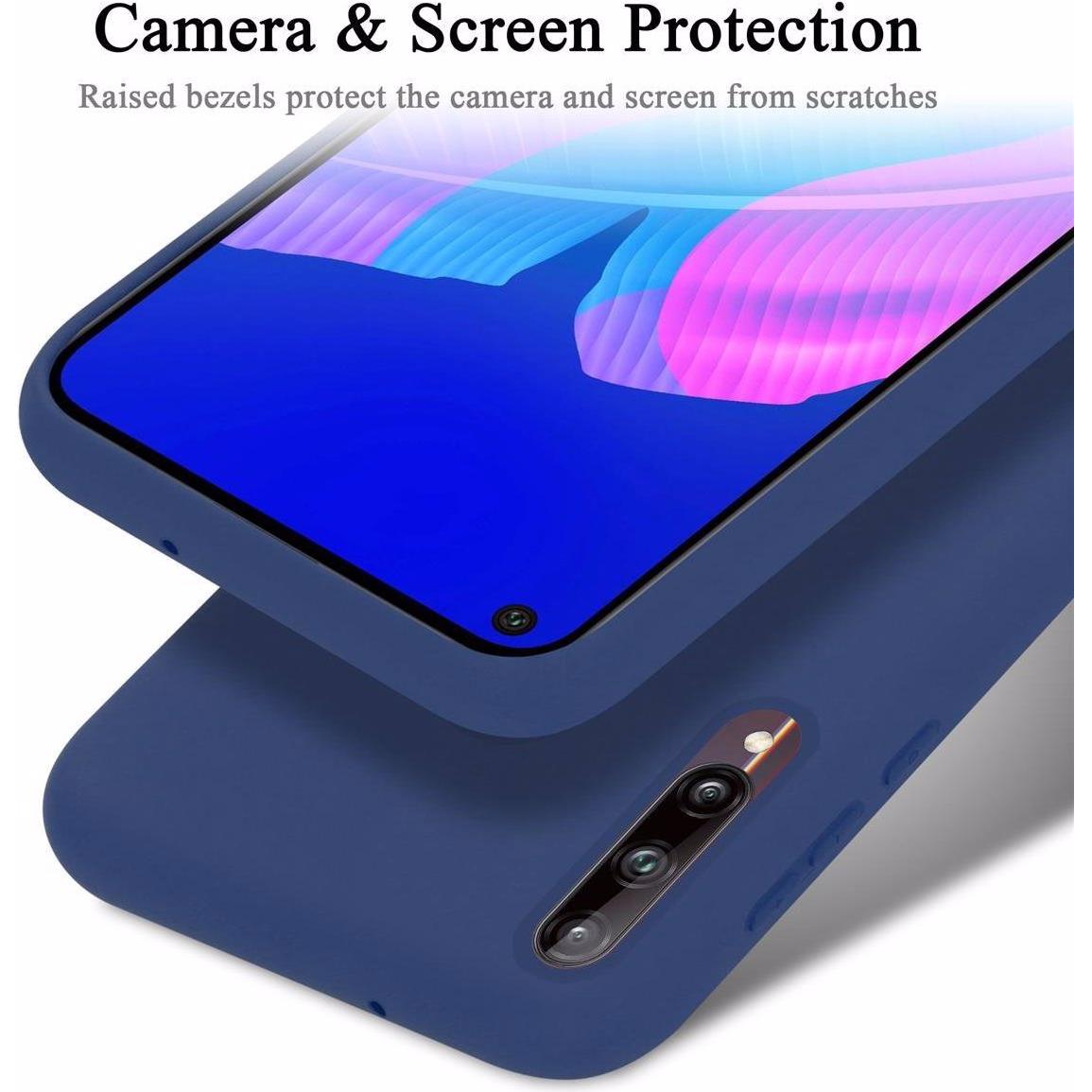 Thumbnail - Cadorabo TPU Liquid Silicone Case Cover (Huawei P40 Lite E), Smartphone Hülle, Blau