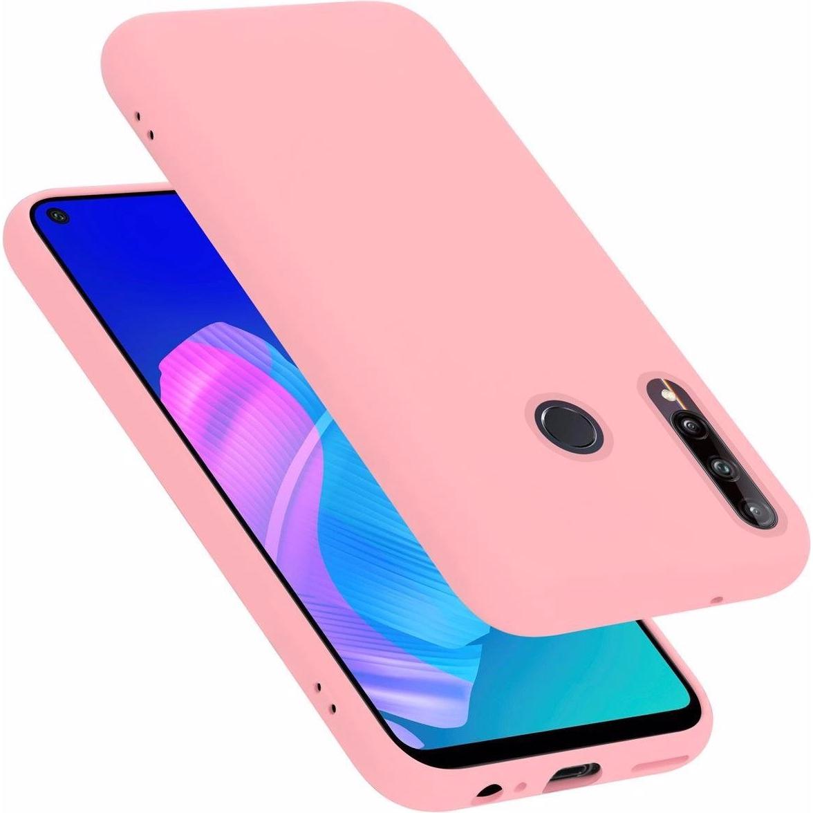 Cadorabo TPU Liquid Silicone Case Cover (Huawei P40 Lite E), Smartphone Hülle, Rosa