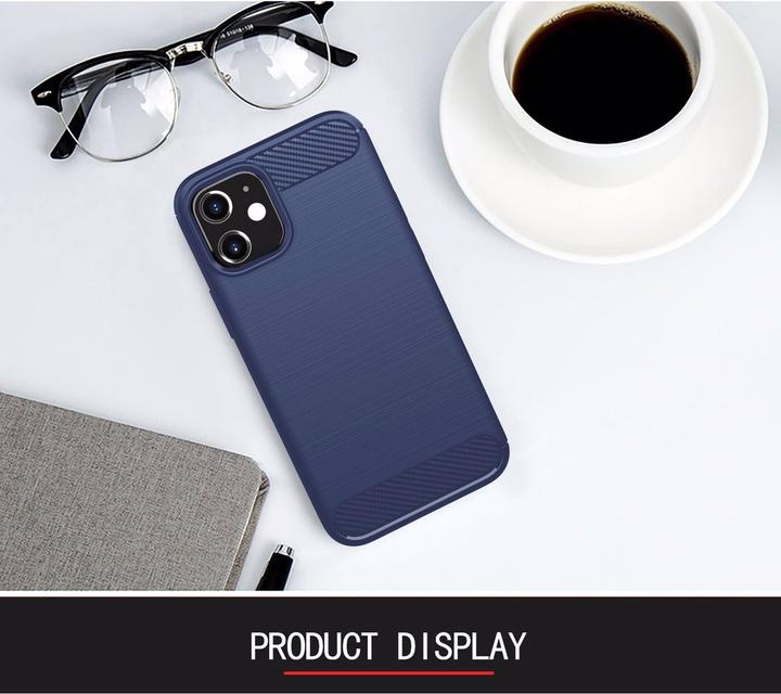 Produktbild Cadorabo TPU Ultra Slim carbon edelstahl Kombi Cover (Apple iPhone 12 mini)