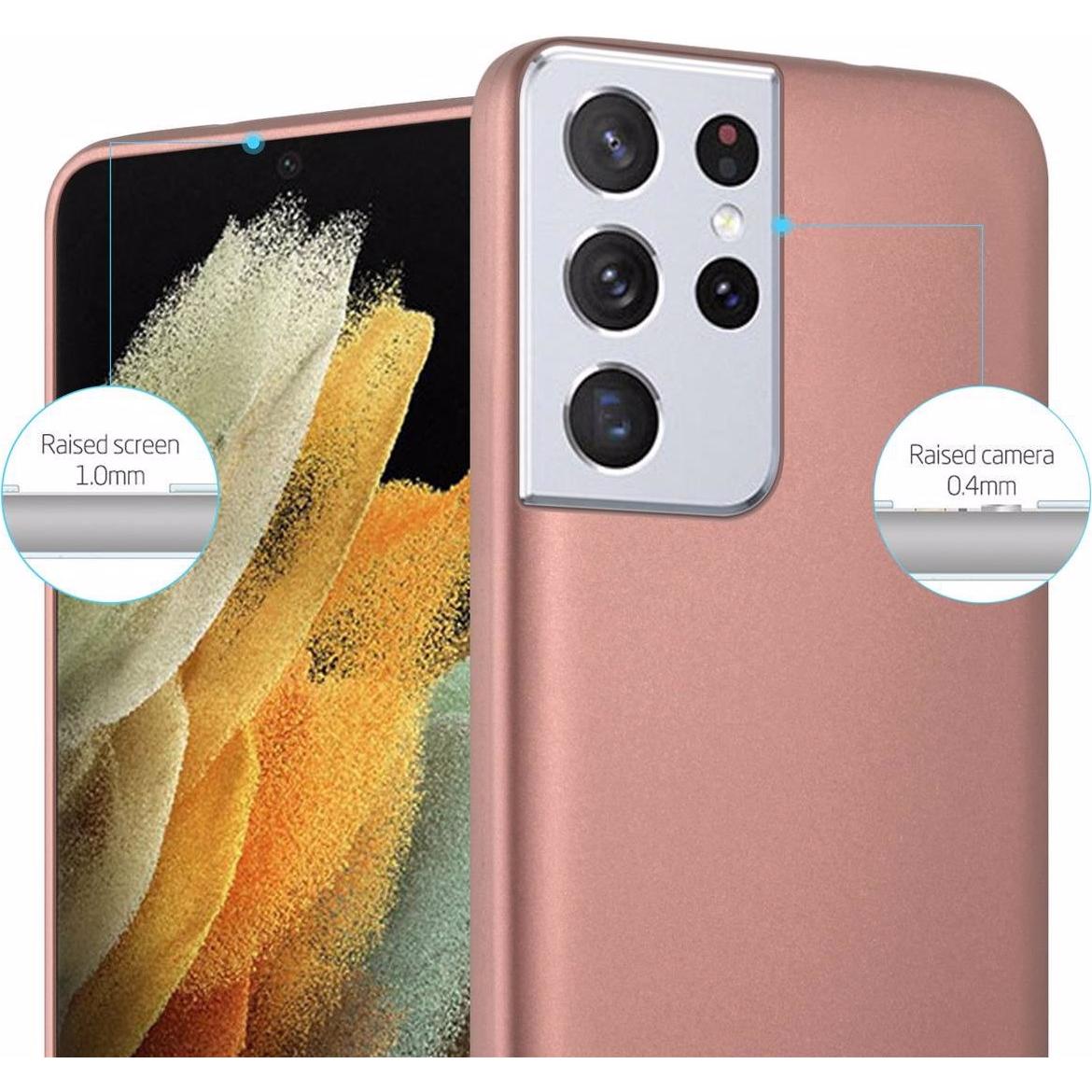Thumbnail - Cadorabo TPU Matt Metallic Cover (Samsung Galaxy S21 Ultra), Smartphone Hülle, Rosa