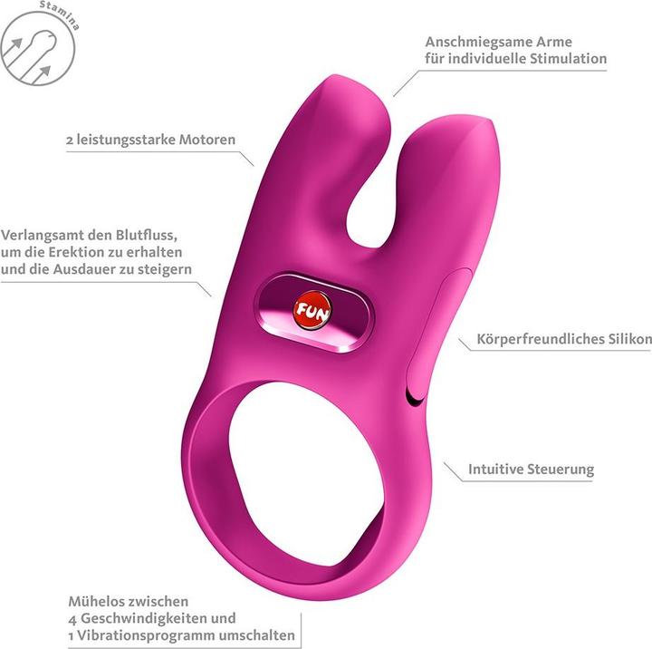Actual product image Fun Factory - Nos Classic Vibrating Cock Ring Magenta