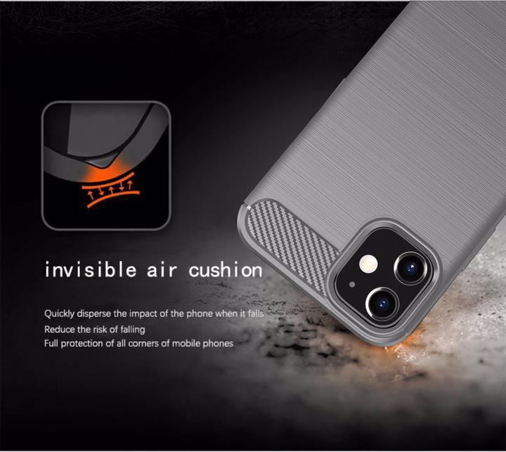 Actual product image Cadorabo TPU Ultra Slim carbon stainless steel Combi Cover (Apple iPhone 12 mini)
