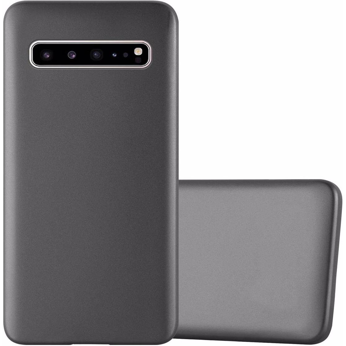 Cadorabo TPU Matt Metallic Cover (Samsung Galaxy S10 5G), Smartphone Hülle, Grau