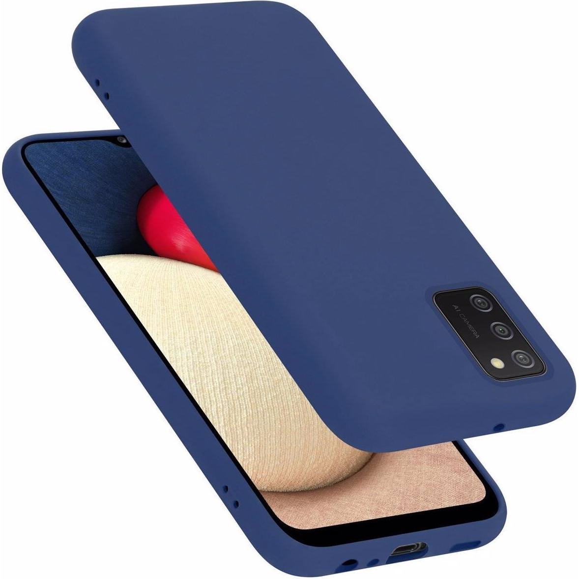 Cadorabo TPU Liquid Silicone Case Cover (Samsung Galaxy A02s), Smartphone Hülle, Blau