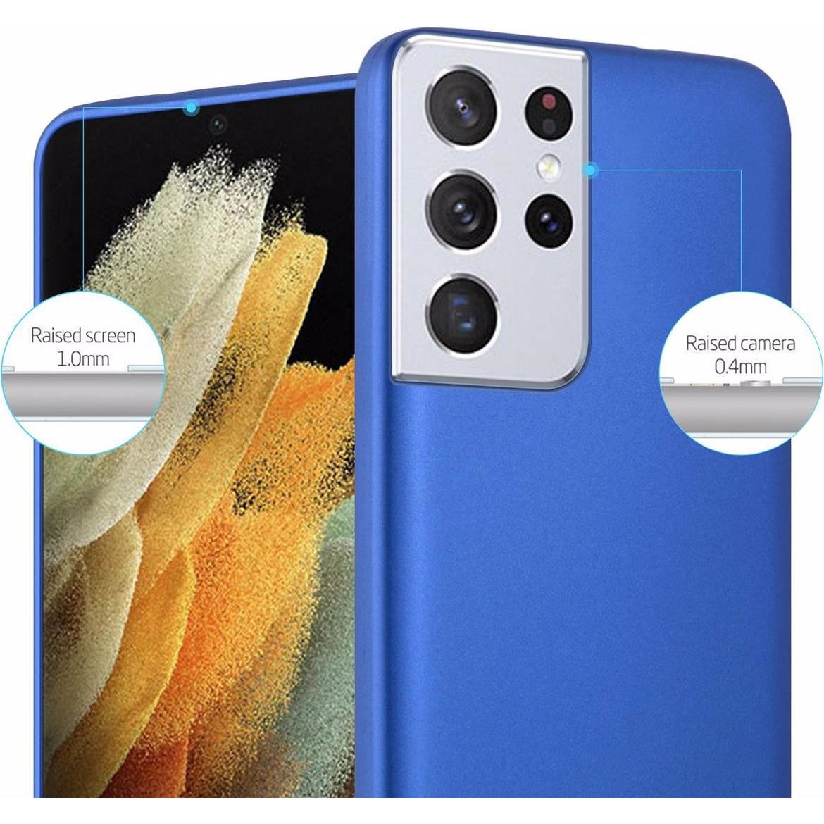 Thumbnail - Cadorabo TPU Matt Metallic Cover (Samsung Galaxy S21 Ultra), Smartphone Hülle, Blau