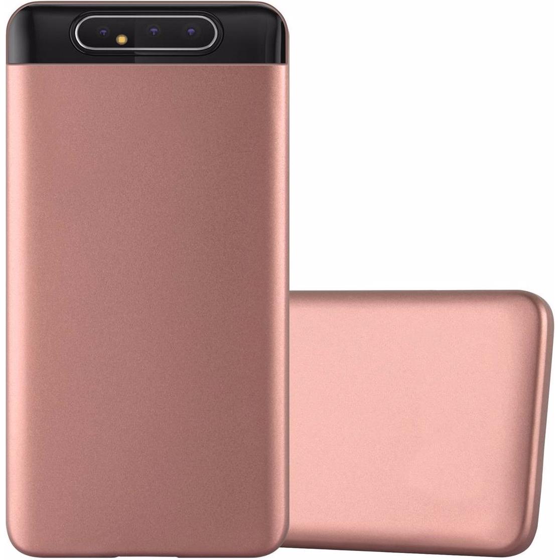 Cadorabo TPU Matt Metallic Cover (Samsung Galaxy A80), Smartphone Hülle, Rosa