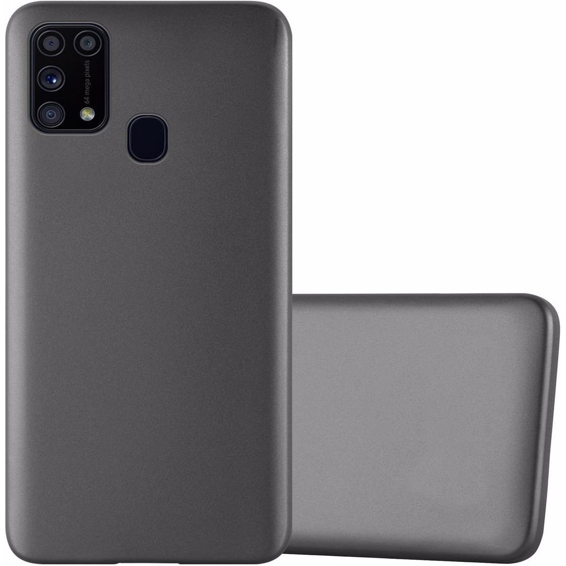 Cadorabo TPU Matt Metallic Cover (Samsung Galaxy M31), Smartphone Hülle, Grau