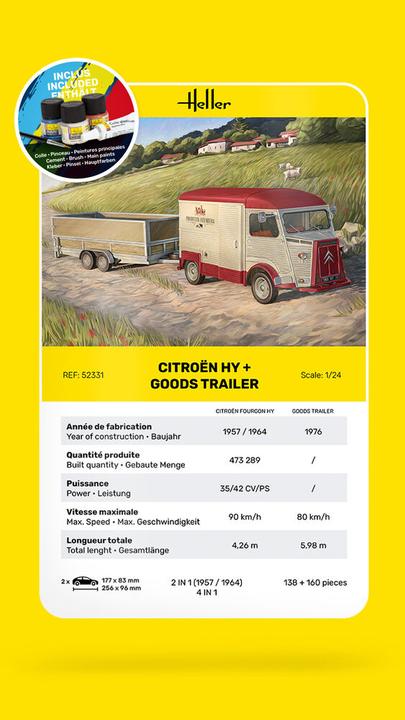 Actual product image Heller STARTER KIT Citroen HY + Goods Trailer