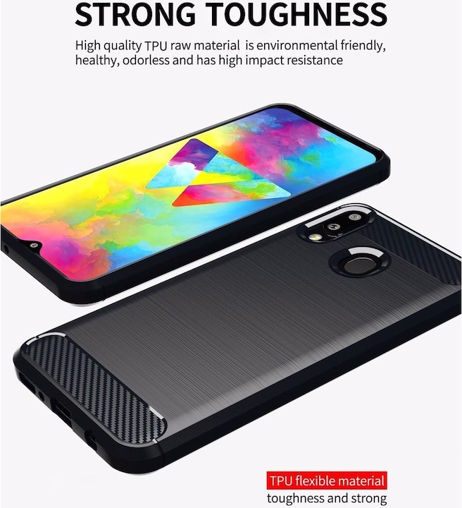 Image du produit Cadorabo TPU Ultra Slim carbon edelstahl Combi Cover (Samsung Galaxy M10s, Samsung Galaxy A20, TCL A30)