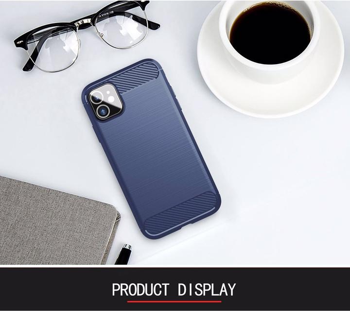 Actual product image Cadorabo TPU Ultra Slim carbon stainless steel Combi Cover (Apple iPhone 11)
