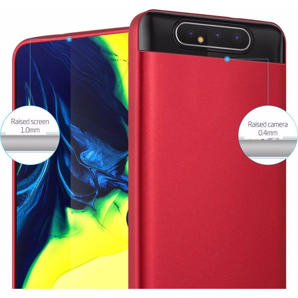 Thumbnail - Cadorabo TPU Matt Metallic Cover (Samsung Galaxy A80), Smartphone Hülle, Rot