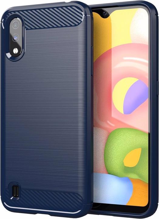 Produktbild Cadorabo TPU Ultra Slim carbon edelstahl Kombi Cover (Samsung Galaxy A01)