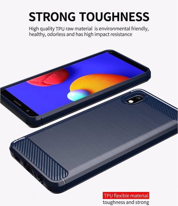 Produktbild Cadorabo TPU Ultra Slim carbon edelstahl Kombi Cover (Samsung Galaxy A10e, Samsung Galaxy A20e)