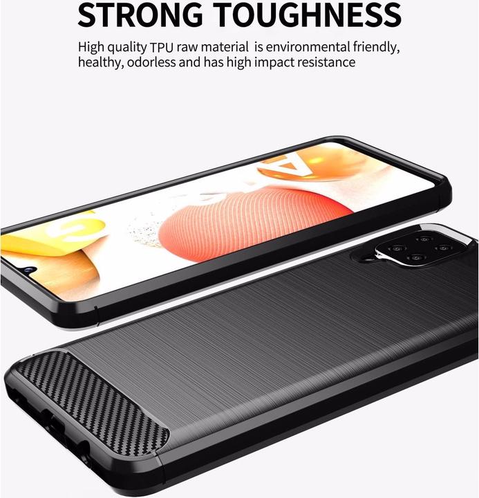 Actual product image Cadorabo TPU Ultra Slim carbon stainless steel Combi Cover (Samsung Galaxy A12)