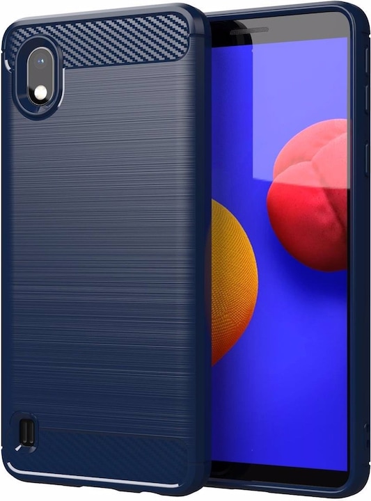 Actual product image Cadorabo TPU Ultra Slim carbon stainless steel Combi Cover (Samsung Galaxy A10, HTC One M10)