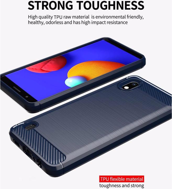 Produktbild Cadorabo TPU Ultra Slim carbon edelstahl Kombi Cover (Samsung Galaxy A10, HTC One M10)