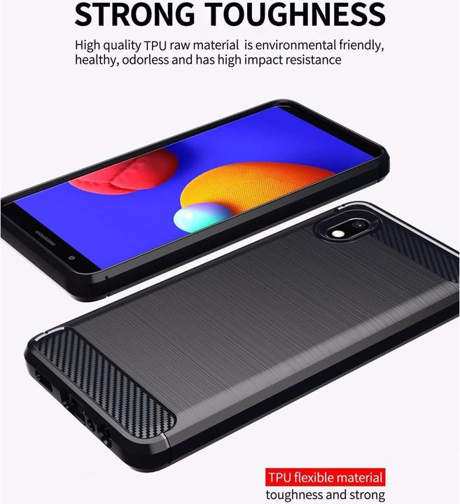 Actual product image Cadorabo TPU Ultra Slim carbon stainless steel Combi Cover (Samsung Galaxy A10e)