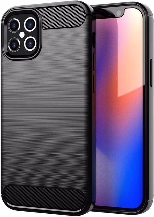 Produktbild Cadorabo TPU Ultra Slim carbon edelstahl Kombi Cover (Apple iPhone 12, Realme 12 Pro+)