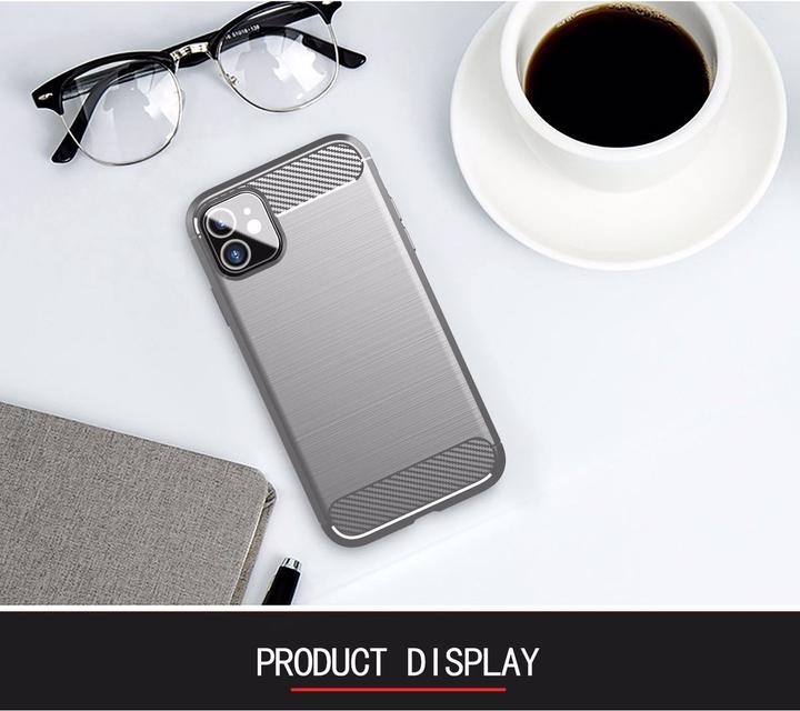 Actual product image Cadorabo TPU Ultra Slim carbon stainless steel Combi Cover (Apple iPhone 11)