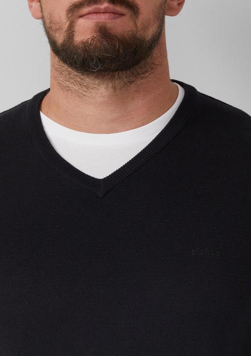 Produktbild s.Oliver Strickpullover Strickpullover mit Logo-Stickerei (XXL)
