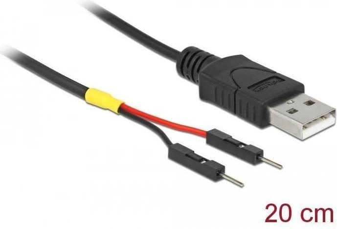 Image du produit Delock Câble d'alimentation USB type A vers 2 x prises mâles individuelles courant 20 cm (0.20 m, 5 W)