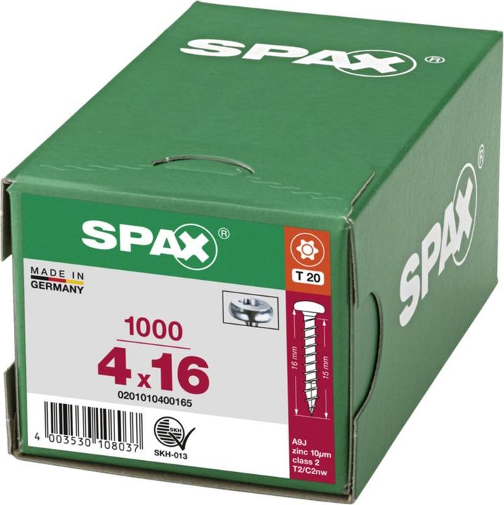 Actual product image Spax Halbrundkopf T-Star Plus T20 Vollgewinde Wirox (1000 Screws per piece, 4 x 16 mm)