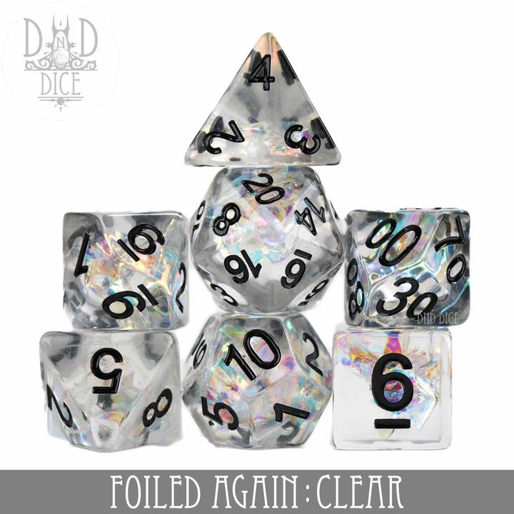 Produktbild DnD Dice Foiled Again Clear Dice Set