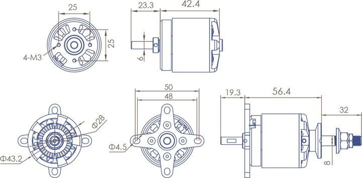 Produktbild Planet-Hobby joker 4250-8 v3 510 kv brushless motor